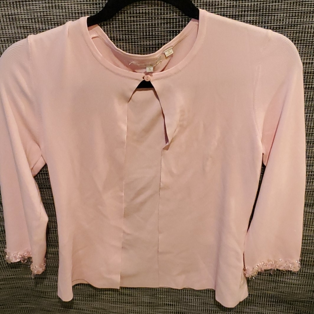 Yuka pink cardigan with jeweled wrist S.   C